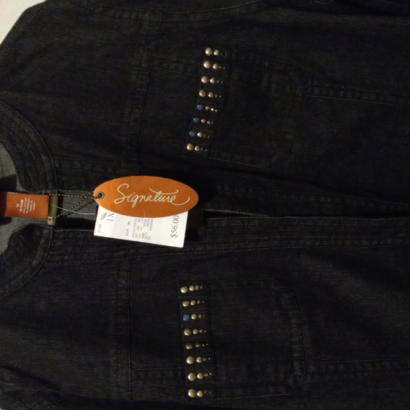 Liz & Me Signature 1X, Dark Blue Denim Blazer/Jacket NWT - Picture 5 of 6